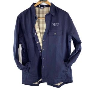 NRA Navy Shirt-Jac Snap With Flannel Inside XL